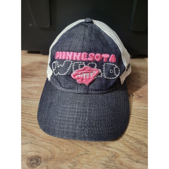 NHL Minnesota Wild Youth Trucker Hat Pink Gray Adjustable Mesh back - Picture 1 of 4